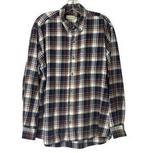 Hobbs Creek Flannel Shirt Mens L Brown Plaid Long Sleeve Button Up